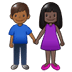 👩🏿‍🤝‍👨🏾 woman and man holding hands: dark skin tone, medium-dark skin tone display on Samsung